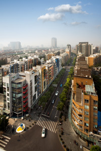 KIC Village is centered on University Avenue, which connects to Fudan University. (SHUI ON LAND)