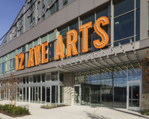 Retail entrances and main entrance of 12th Avenue Arts. [William Wright]